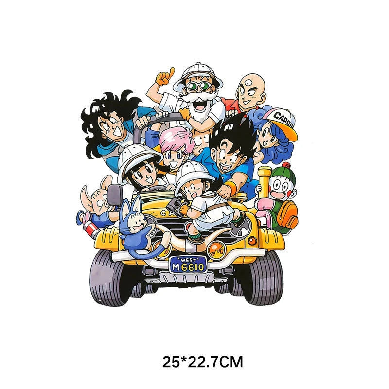 2pcs Cartoon Anime Dragon Ball Iron-on Patches Washable Kid T-Shirts DIY Decoration Cartoon Girl Clothes Bag Applique Gifts