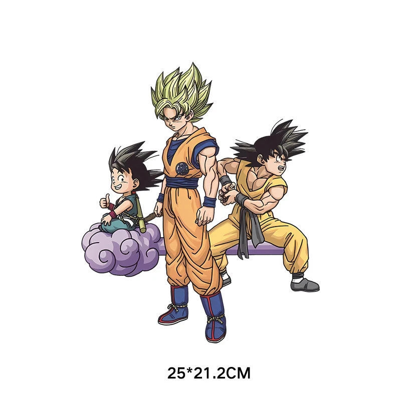 2pcs Cartoon Anime Dragon Ball Iron-on Patches Washable Kid T-Shirts DIY Decoration Cartoon Girl Clothes Bag Applique Gifts