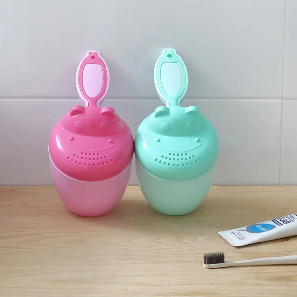Products Cute Cartoon Bear Hippo PP Baby Shampoo Cup Swimming Head Watering Bottle Shower Head Wash Cup  Wash Hair Cup