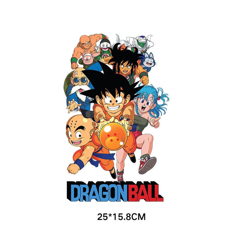 2pcs Cartoon Anime Dragon Ball Iron-on Patches Washable Kid T-Shirts DIY Decoration Cartoon Girl Clothes Bag Applique Gifts