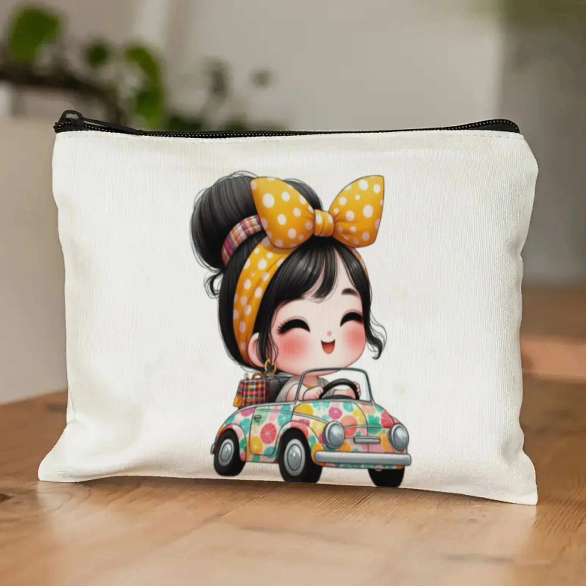 Cartoon Girl Makeup Bag Zippered Toiletry Bag Women Organizer Cosmetic Pouch Coin Purse Travel  Storage Bag Pencil Case