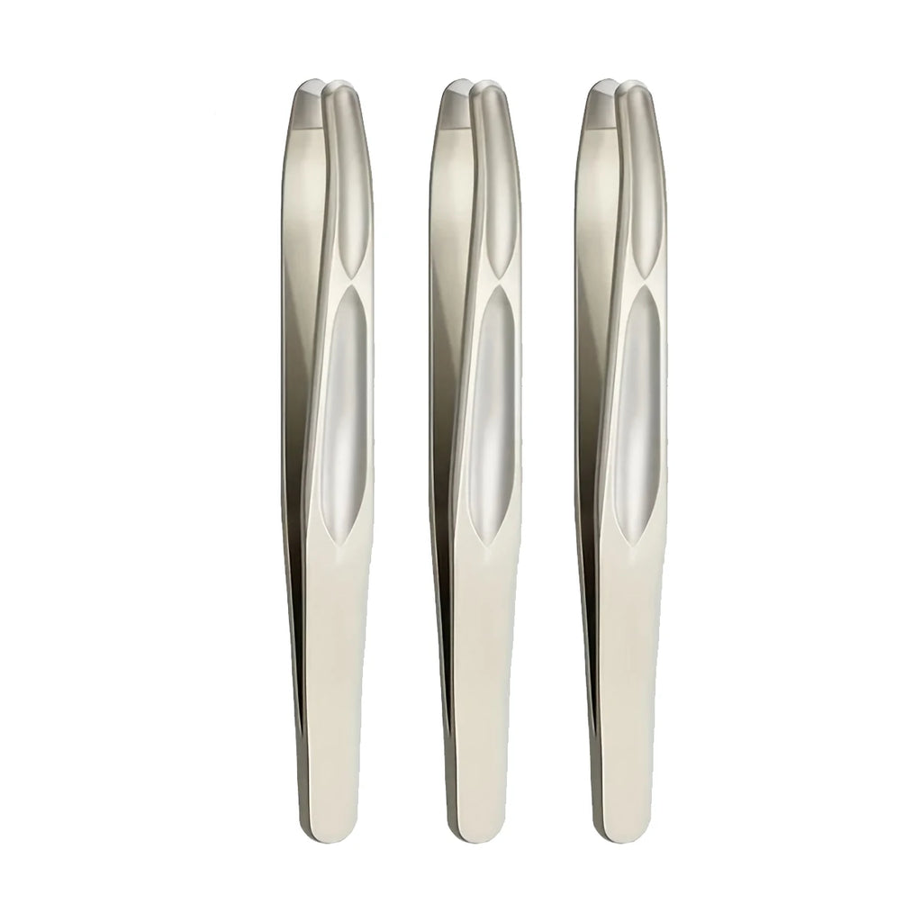 Premium Round Head Tweezers for Eyebrow & Facial Hair Removal Seamless Clips Short Hair Precision Beard Clip
