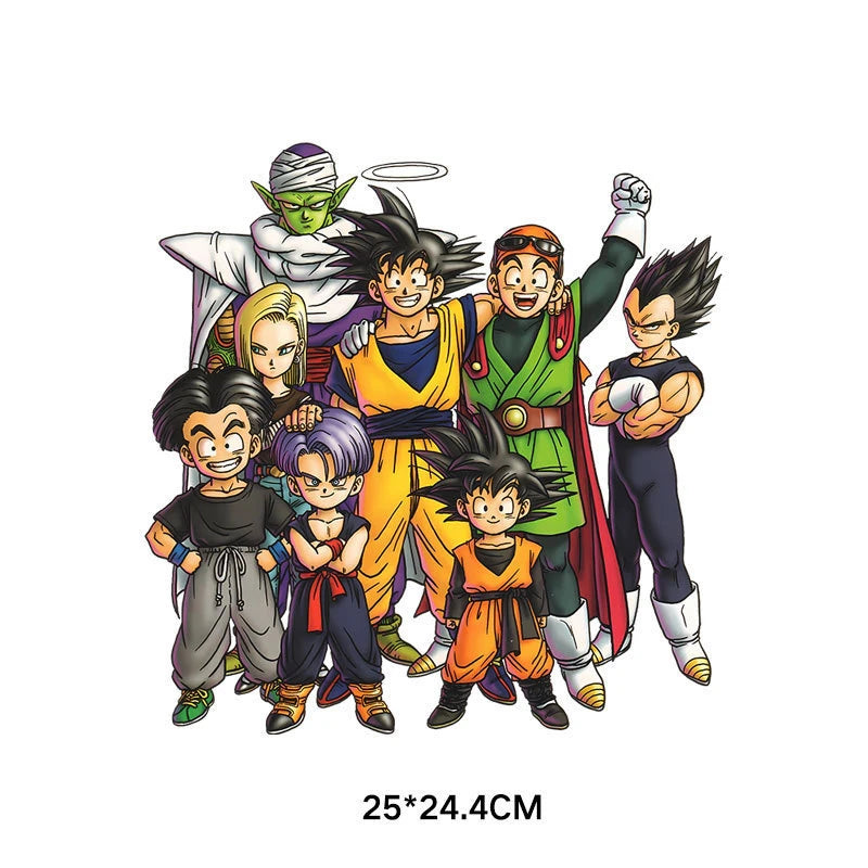 2pcs Cartoon Anime Dragon Ball Iron-on Patches Washable Kid T-Shirts DIY Decoration Cartoon Girl Clothes Bag Applique Gifts