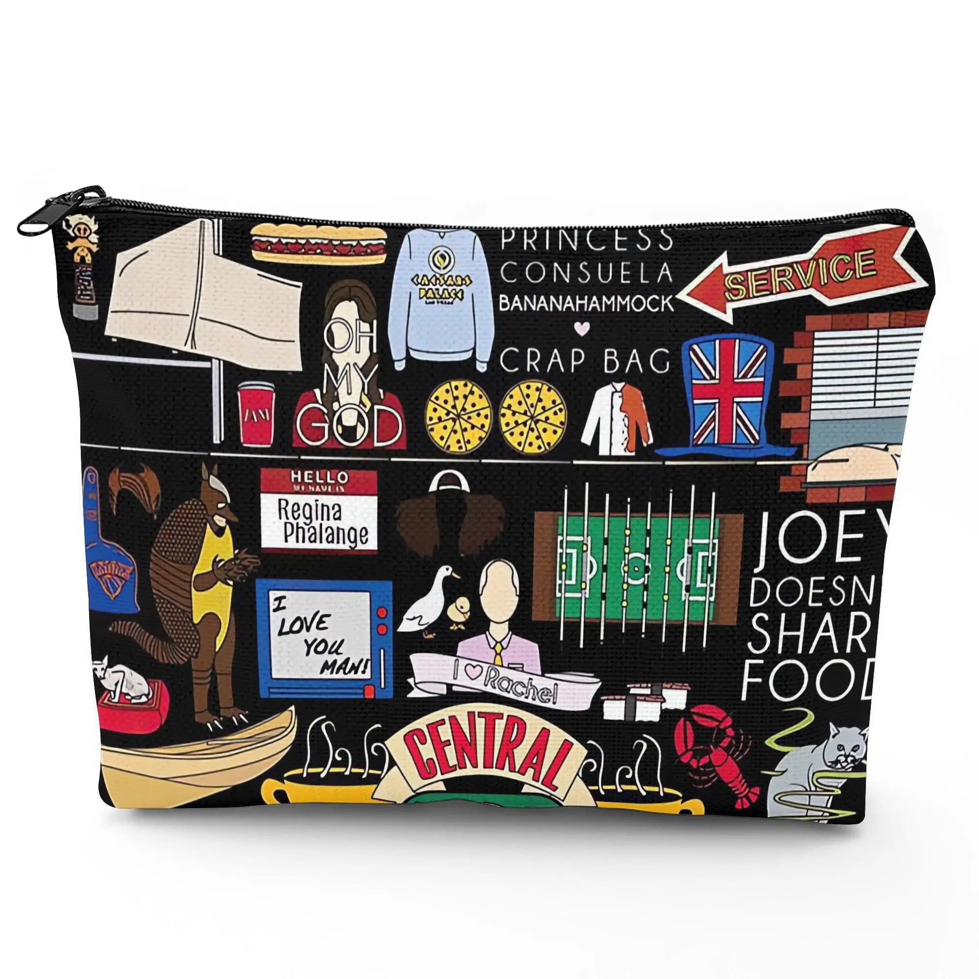 Funny Friends TV Show Makeup Bag Suitable for Dressing Table or Vanity - Iconic Brand Recognition