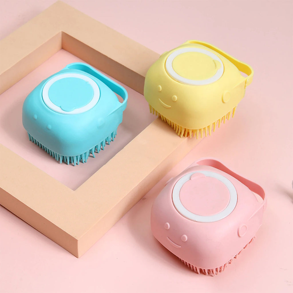 Silicone Scrub Massage Brush, Clean & Foam, Soft Durable, Home Bath Essential, Hanging Design