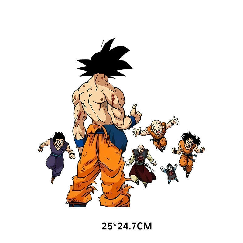2pcs Cartoon Anime Dragon Ball Iron-on Patches Washable Kid T-Shirts DIY Decoration Cartoon Girl Clothes Bag Applique Gifts