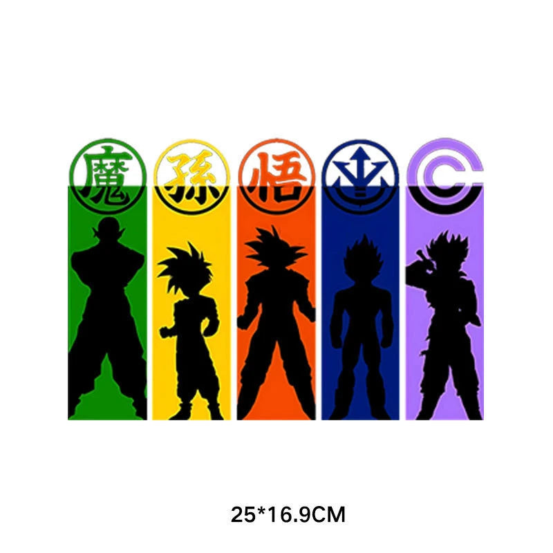2pcs Cartoon Anime Dragon Ball Iron-on Patches Washable Kid T-Shirts DIY Decoration Cartoon Girl Clothes Bag Applique Gifts