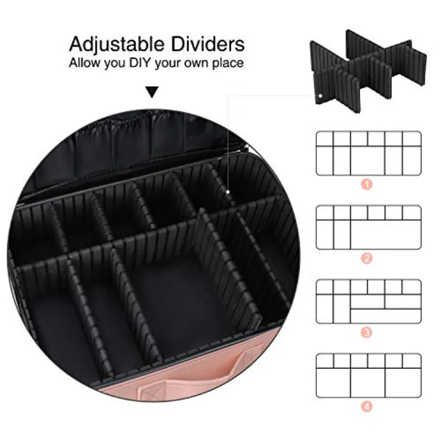 Makeup Case Makeup Bag Professional Train Case 16.5 Inch Travel Cosmetic Organizer Brush Holder Waterproof Makeup Artist Storag