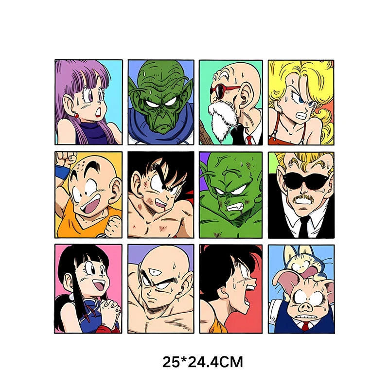 2pcs Cartoon Anime Dragon Ball Iron-on Patches Washable Kid T-Shirts DIY Decoration Cartoon Girl Clothes Bag Applique Gifts