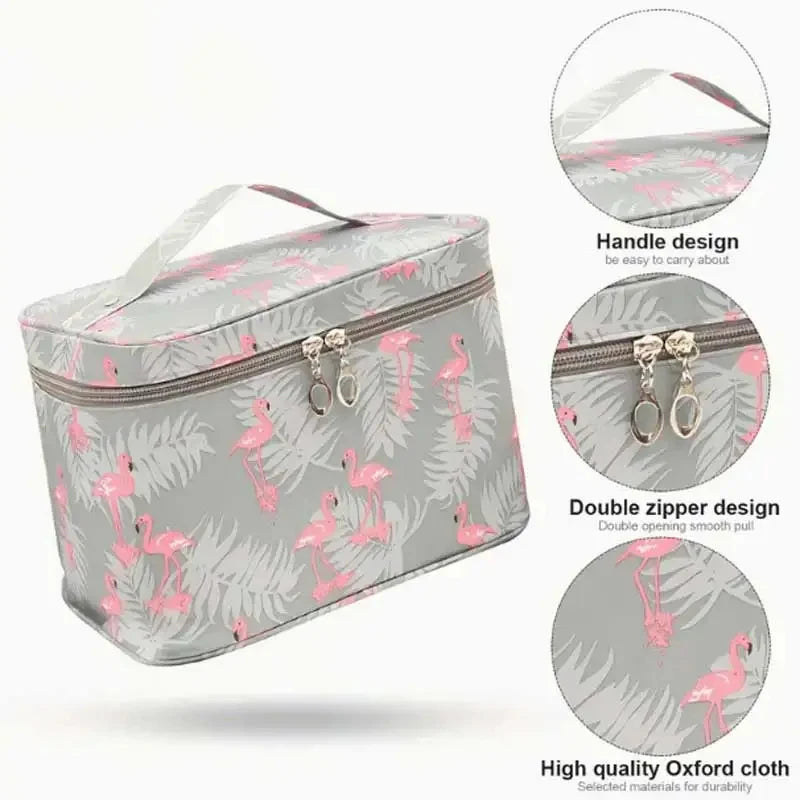 Large-capacity Makeup Bag with Multiple Compartments, Home and Travel Organizer for Toiletries and Cosmetics