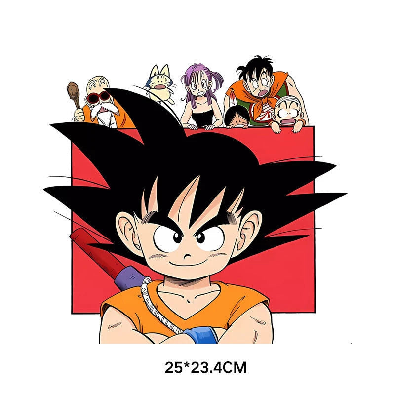 2pcs Cartoon Anime Dragon Ball Iron-on Patches Washable Kid T-Shirts DIY Decoration Cartoon Girl Clothes Bag Applique Gifts