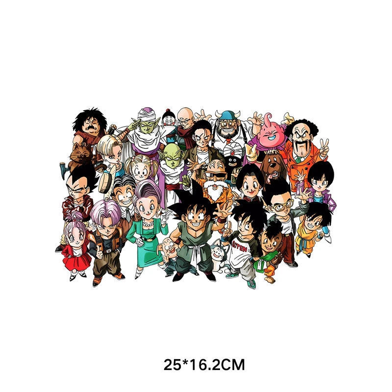 2pcs Cartoon Anime Dragon Ball Iron-on Patches Washable Kid T-Shirts DIY Decoration Cartoon Girl Clothes Bag Applique Gifts