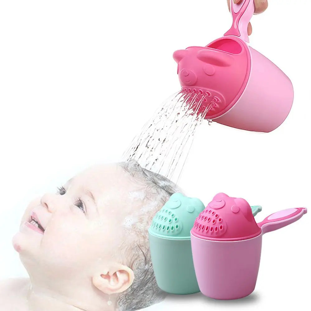 Products Cute Cartoon Bear Hippo PP Baby Shampoo Cup Swimming Head Watering Bottle Shower Head Wash Cup  Wash Hair Cup