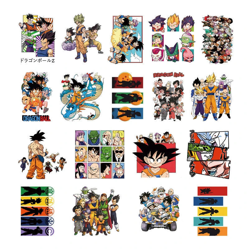 2pcs Cartoon Anime Dragon Ball Iron-on Patches Washable Kid T-Shirts DIY Decoration Cartoon Girl Clothes Bag Applique Gifts