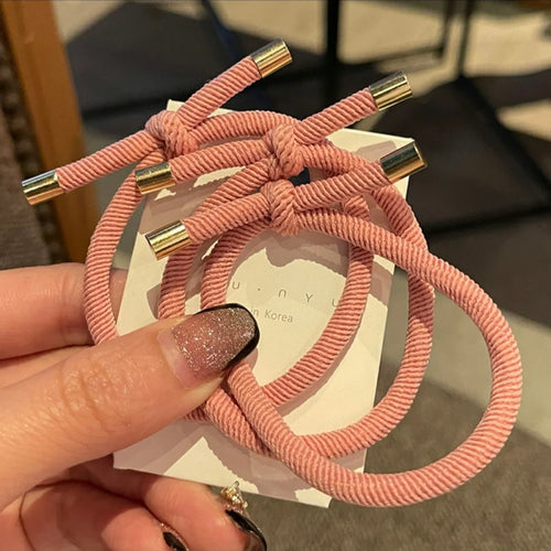 10pcs Knotted Hair Ties, Soft Neutral Color Elastic Hair Bands, Sweet