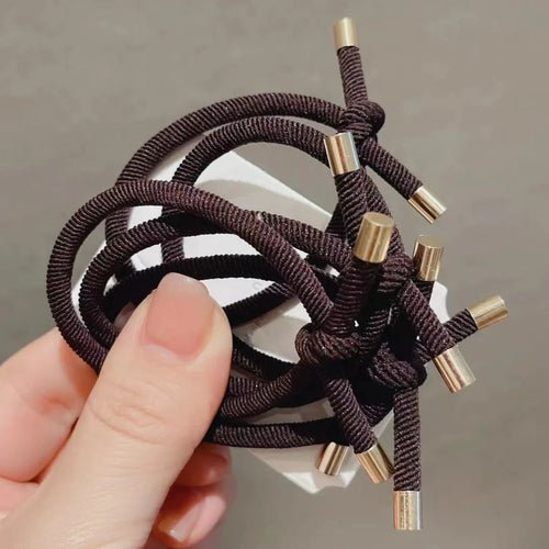 10pcs Knotted Hair Ties, Soft Neutral Color Elastic Hair Bands, Sweet