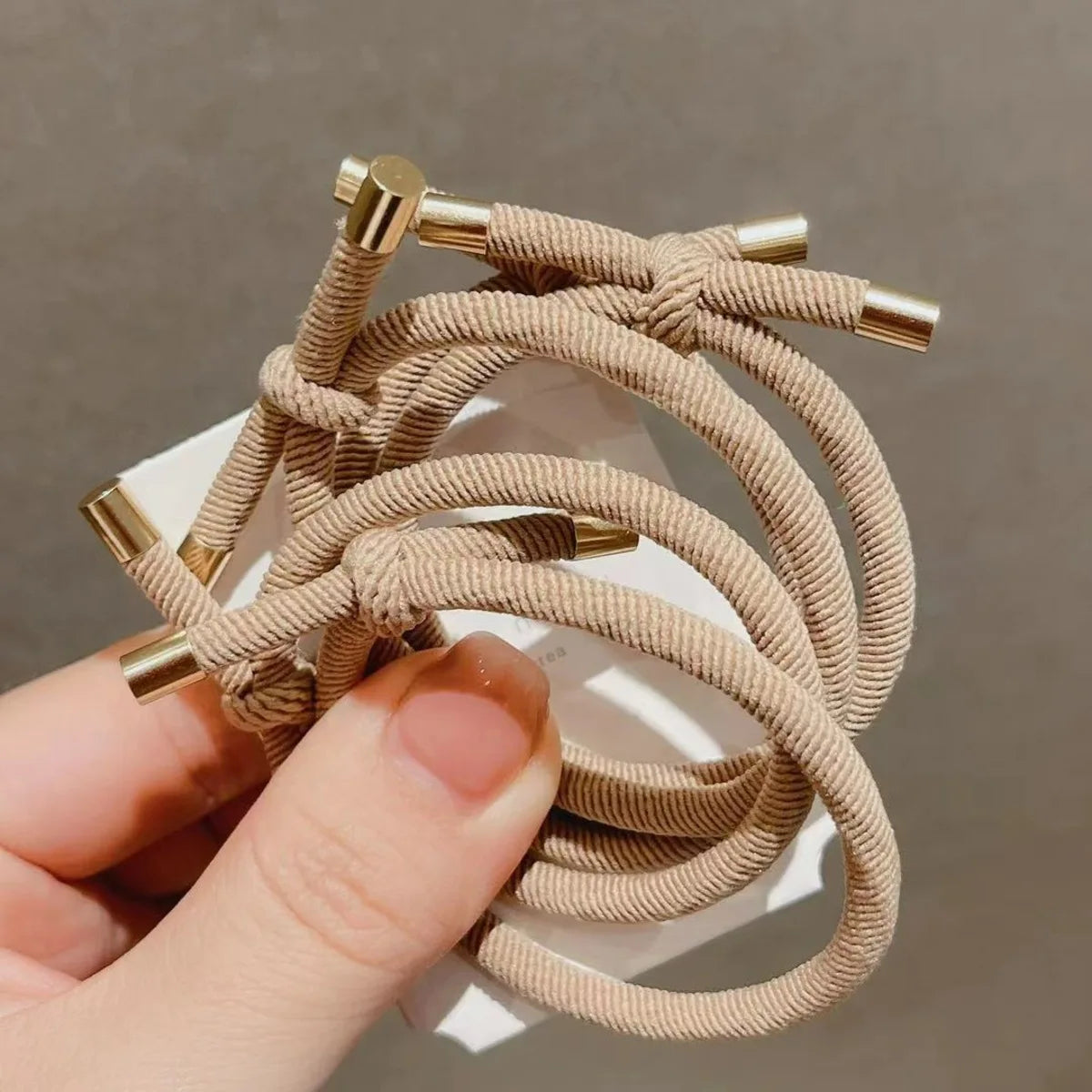 10pcs Knotted Hair Ties, Soft Neutral Color Elastic Hair Bands, Sweet