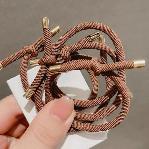 10pcs Knotted Hair Ties, Soft Neutral Color Elastic Hair Bands, Sweet