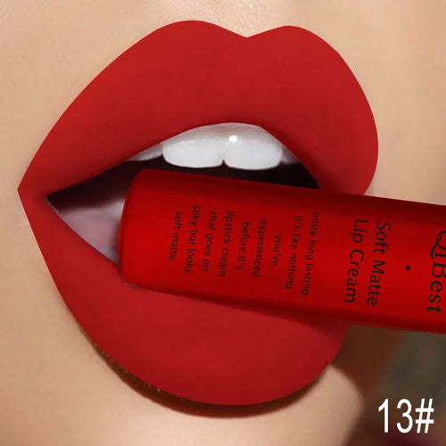 QIBEST Brand 34 Colors Liquid Lipstick Waterproof Matte Nude Lipstick