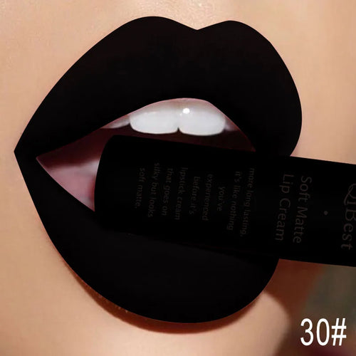 QIBEST Brand 34 Colors Liquid Lipstick Waterproof Matte Nude Lipstick