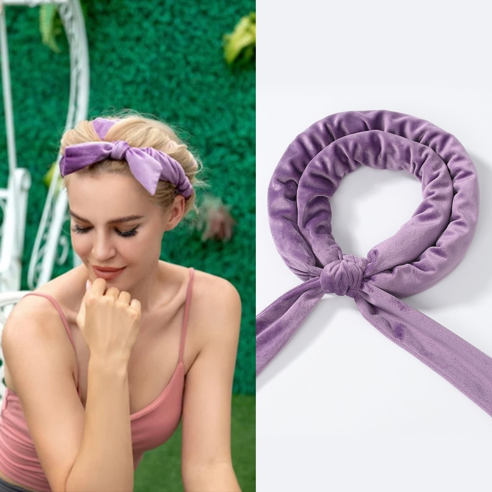 Heatless Curling Rod Headband No Heat Hair Curlers Bowknot Lazy Hair