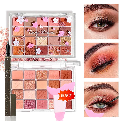 20-Color Eyeshadow Palette – Shimmer & Matte, Highly Pigmented,