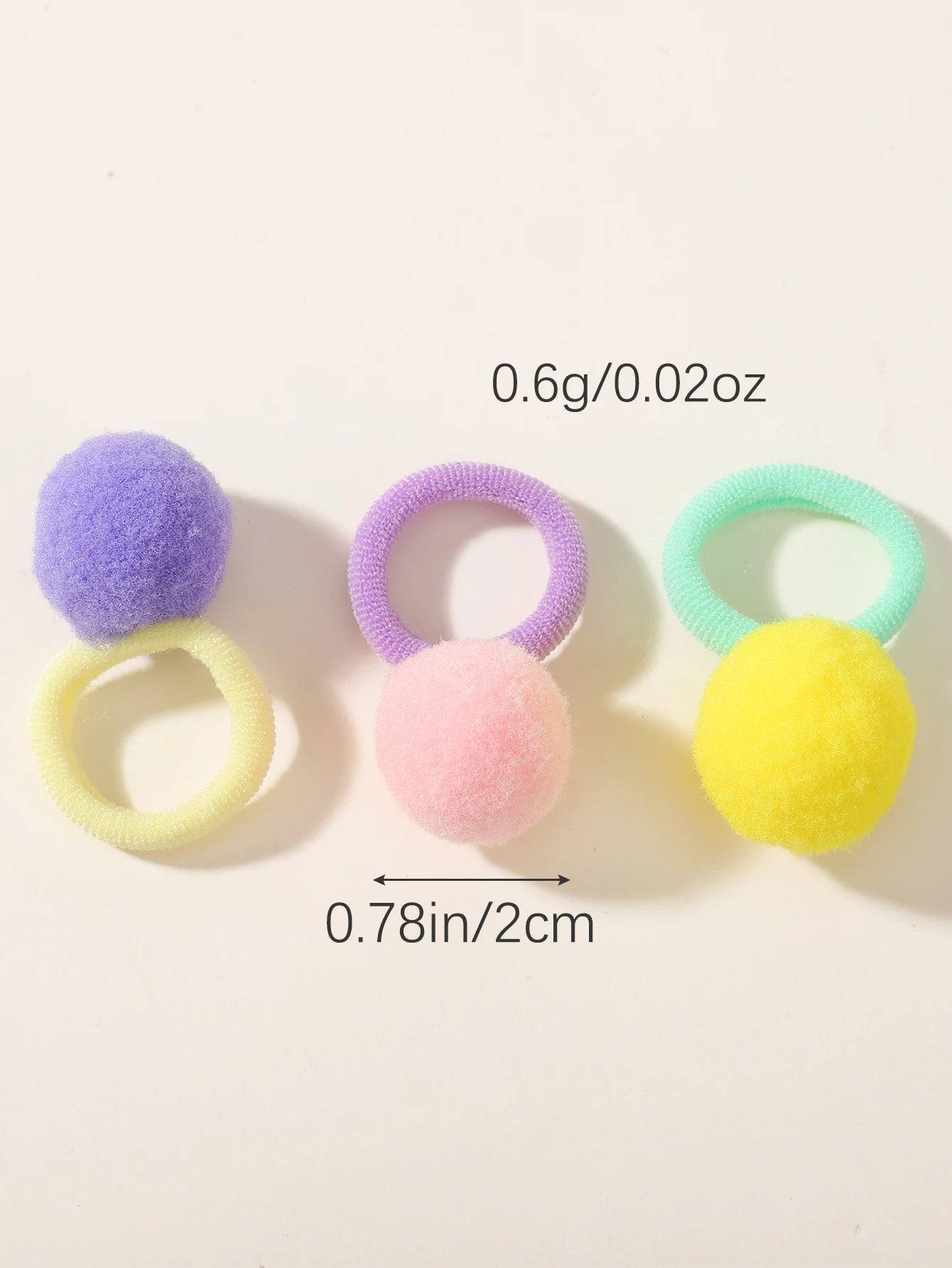 40Pcs Kids cute Elastic Hair Bands Girls Plush Ball Rubber Band Baby