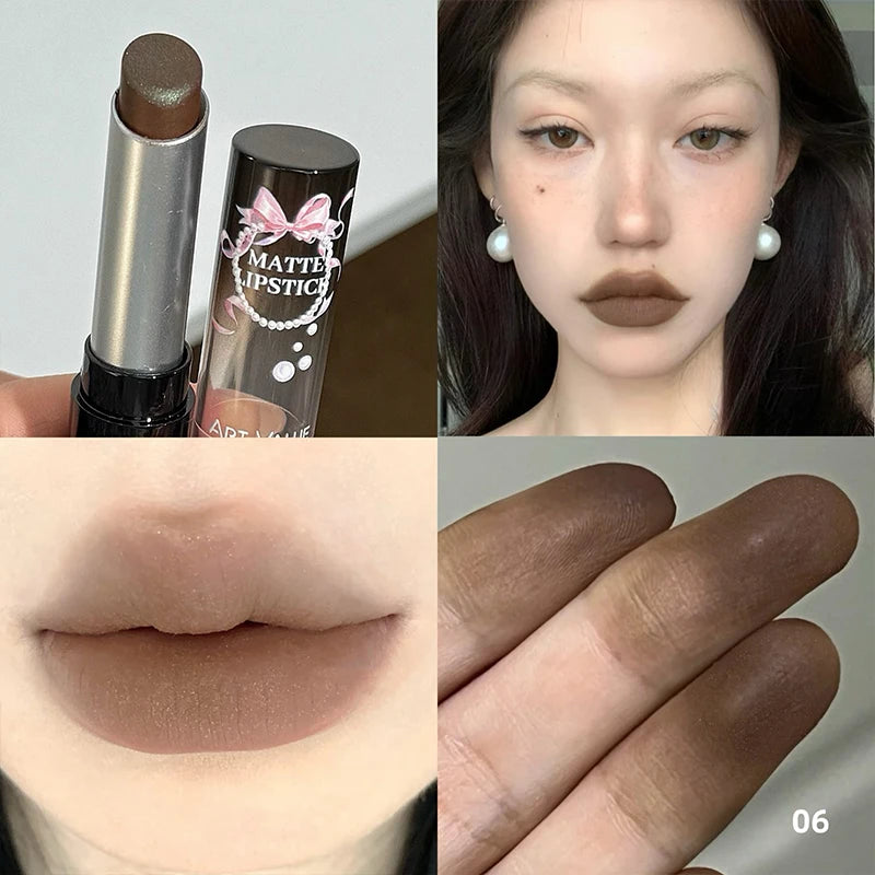 ART VALUE Brand Professional Lips Makeup Waterproof Matte Nude