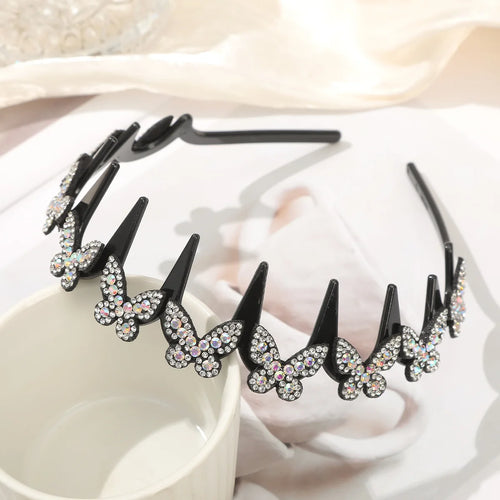 Wavy Headband Rhinestone Butterfly Headband Squiggly Headband All-Day