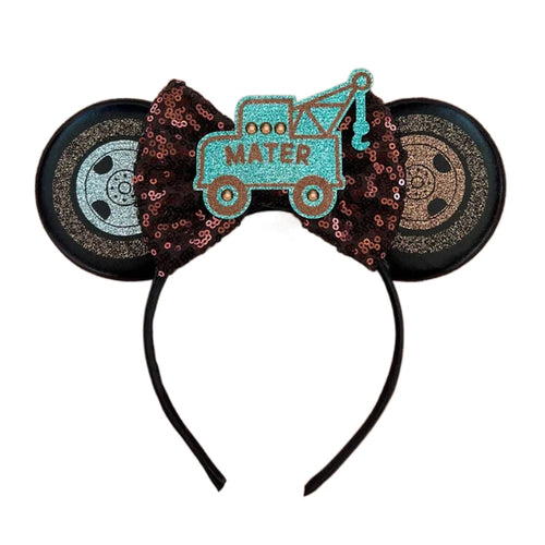 2023 New Style Mickey Minnie Ear Headband Sequin Bows Girl Adult Kids