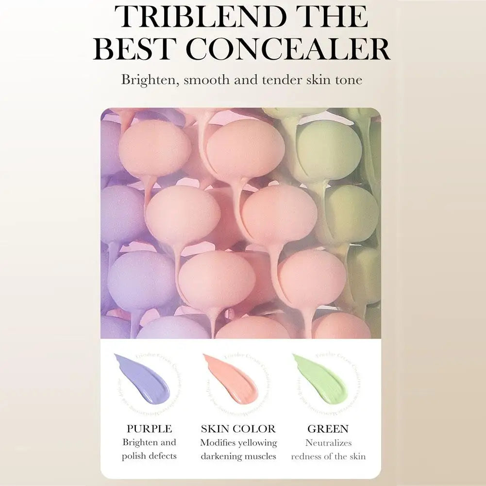 Face Makeup Primer Tri-color Cream Contour Color Isolation Waterproof