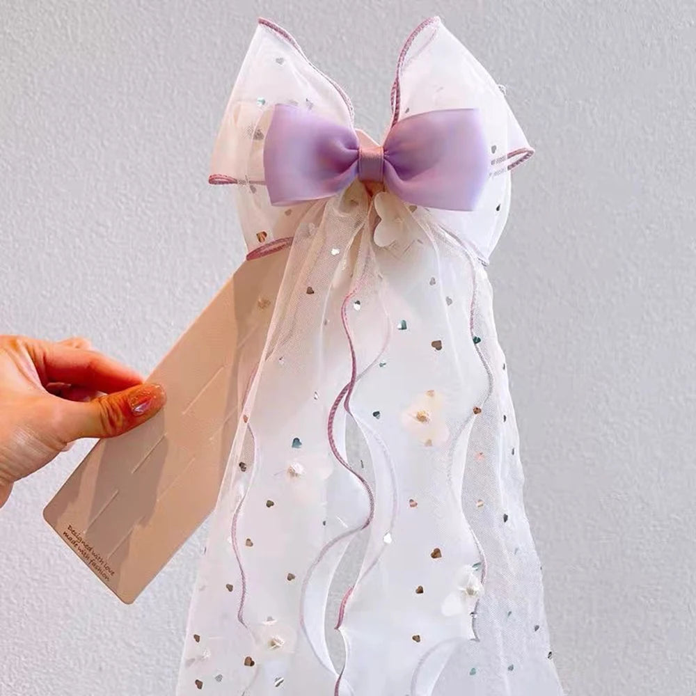 Mesh Bow Hair Accessory Children's Sweet Princess Hair Clip Girl's