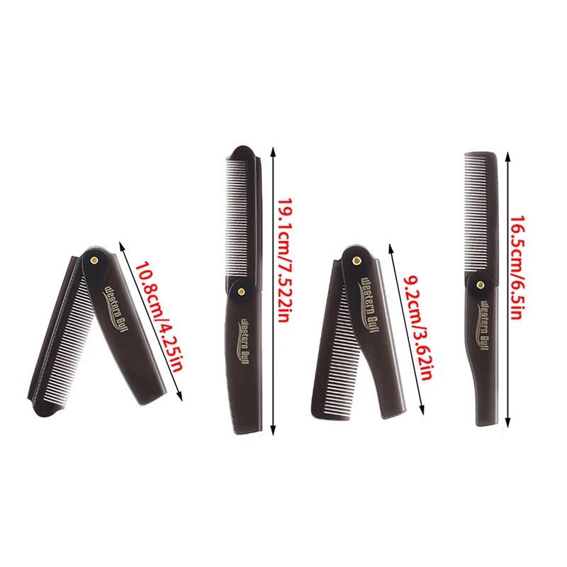 Portable Foldable Pocket Combs Oil Head Plastic Beard Combs Hair