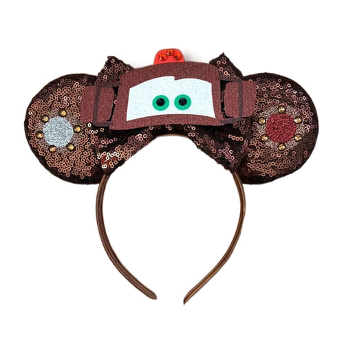 2023 New Style Mickey Minnie Ear Headband Sequin Bows Girl Adult Kids