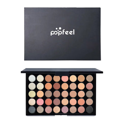 POPFEEL 40 Color Earth Tones &Rainbow Shades Eyeshadow Palette