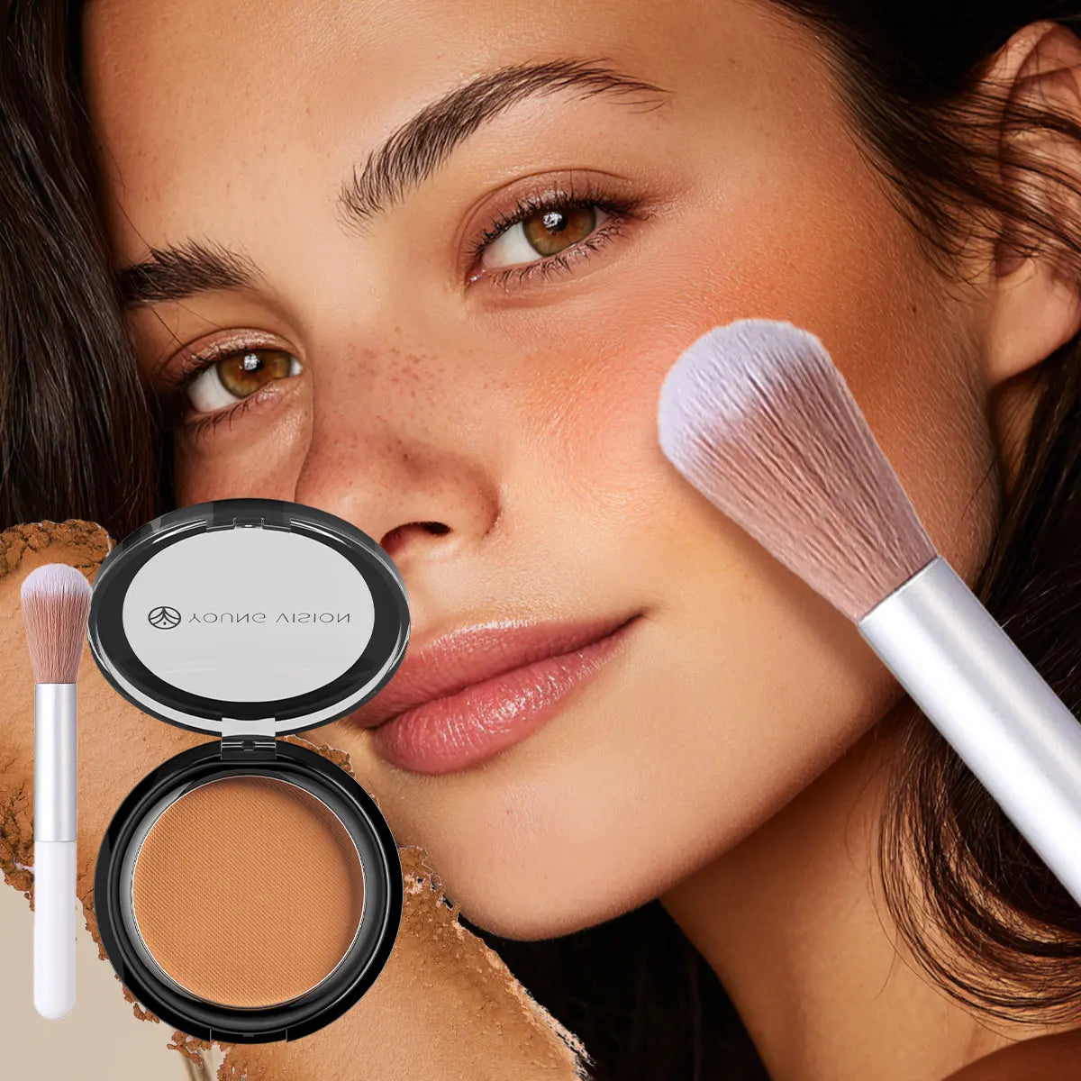 Professional matte contour powder tray creates a 3D facial contour,