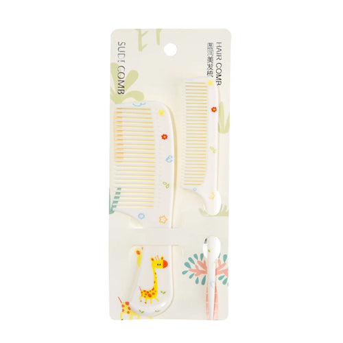 2pcs Cartoon Cute Small Comb Set, Fine Tooth Rat Tail Comb, Portable