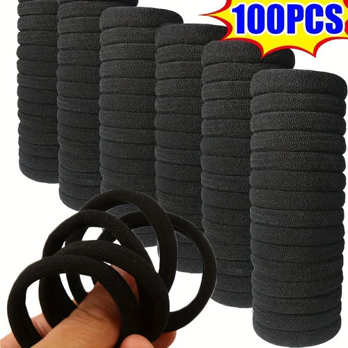 High Elastic Hair Bands For Girls Black Hairband Rubber Ties Ponytail
