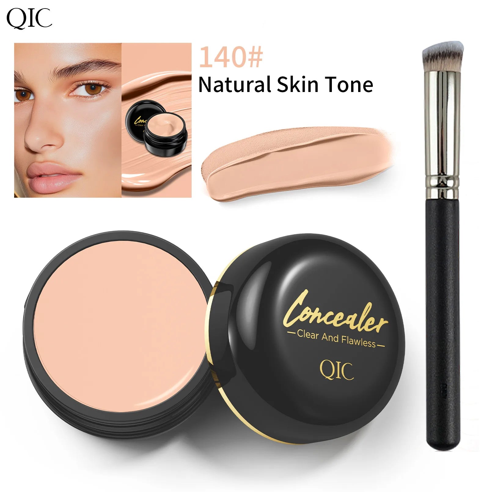 Anti-cernes et crème contour hydratants éclaircissants - Couvrance complète, longue tenue, correcteur pour un maquillage parfait