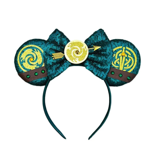 2023 New Style Mickey Minnie Ear Headband Sequin Bows Girl Adult Kids