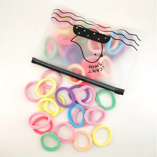 50pcs Black Hair Bands for Women Girls Hairband High Elastic Rubber