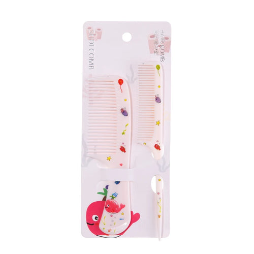2pcs Cartoon Cute Small Comb Set, Fine Tooth Rat Tail Comb, Portable