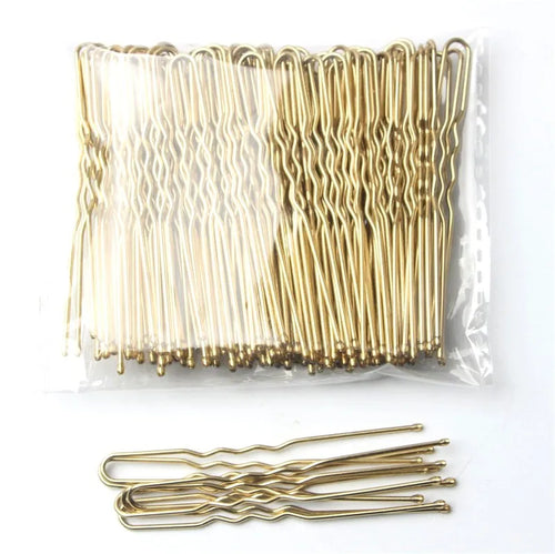 50pcs Women Girls U Shaped Hairpins For Bun Metal Hairdressing Bobby