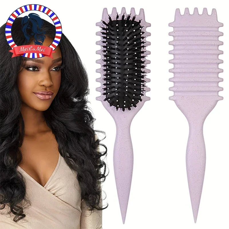 Professional Curl Defining Brush Candy Comb for Perfect Curls-Gentle