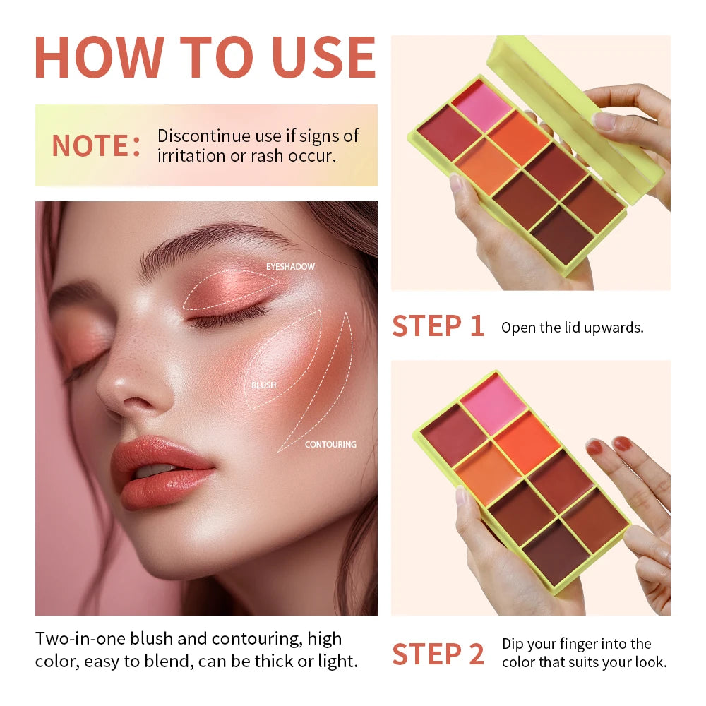 Curve Case Cream Eyebrow Cream Blush Highlighter Palette Matte Shimmer
