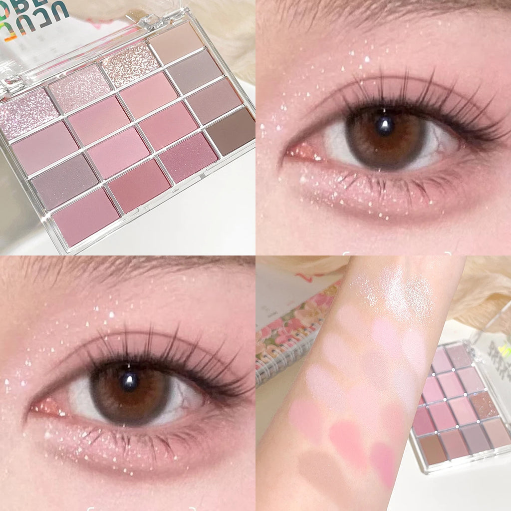 JUJU DREAM 16-Color Earth Tone Eyeshadow Matte & Shimmer Palette,