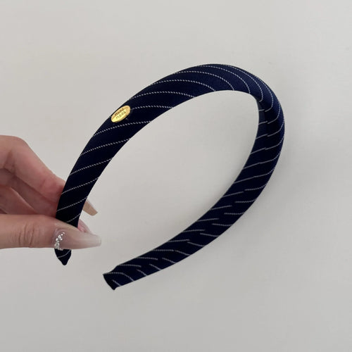 1PC Preppy Striped Headbands with Gold Accents, 5-Pack School - Style