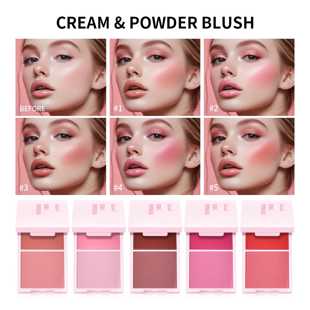 Blush Juvia's Cream Powder Matte Blush Makeup Rose Pan Long-lasting