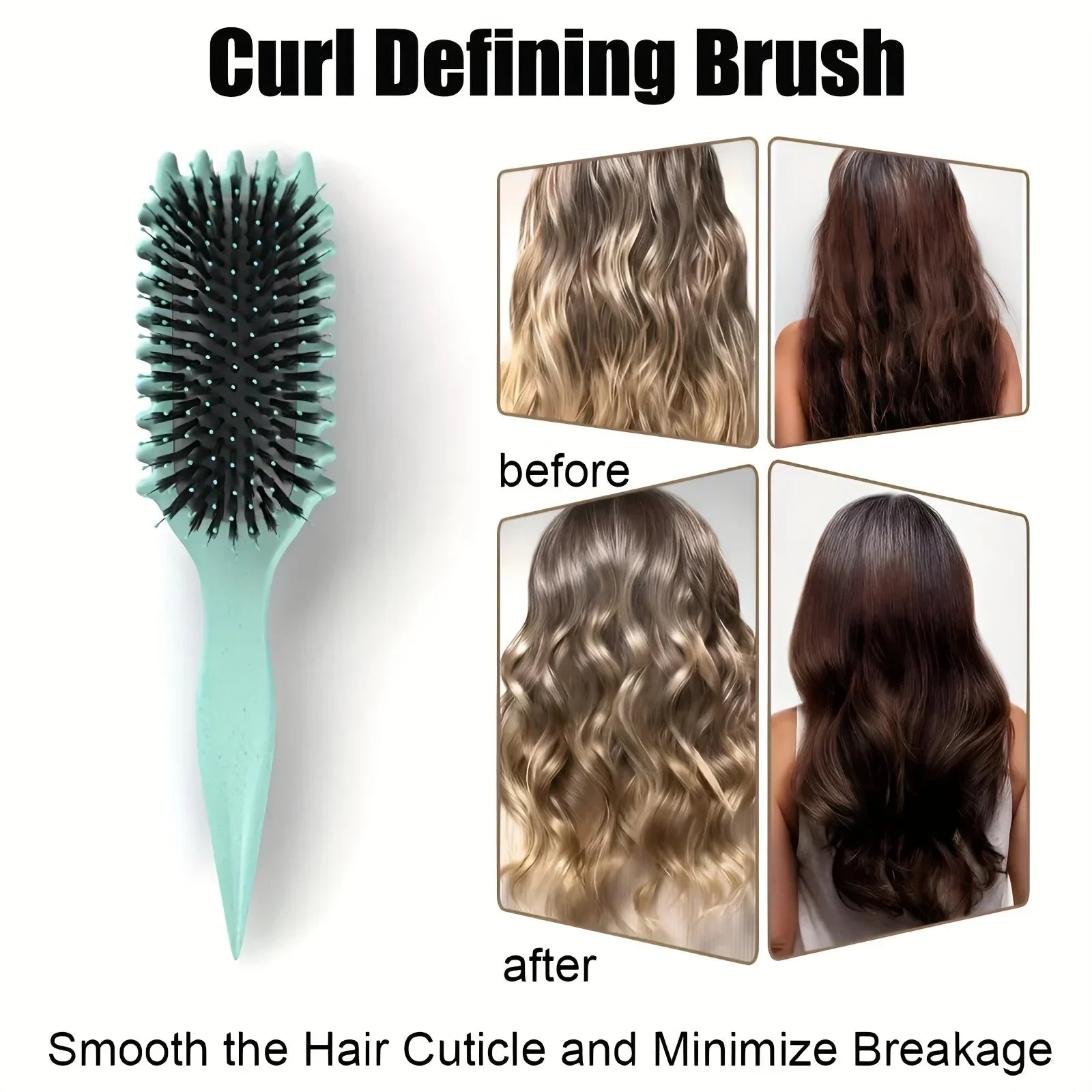 Professional Curl Defining Brush Candy Comb for Perfect Curls-Gentle