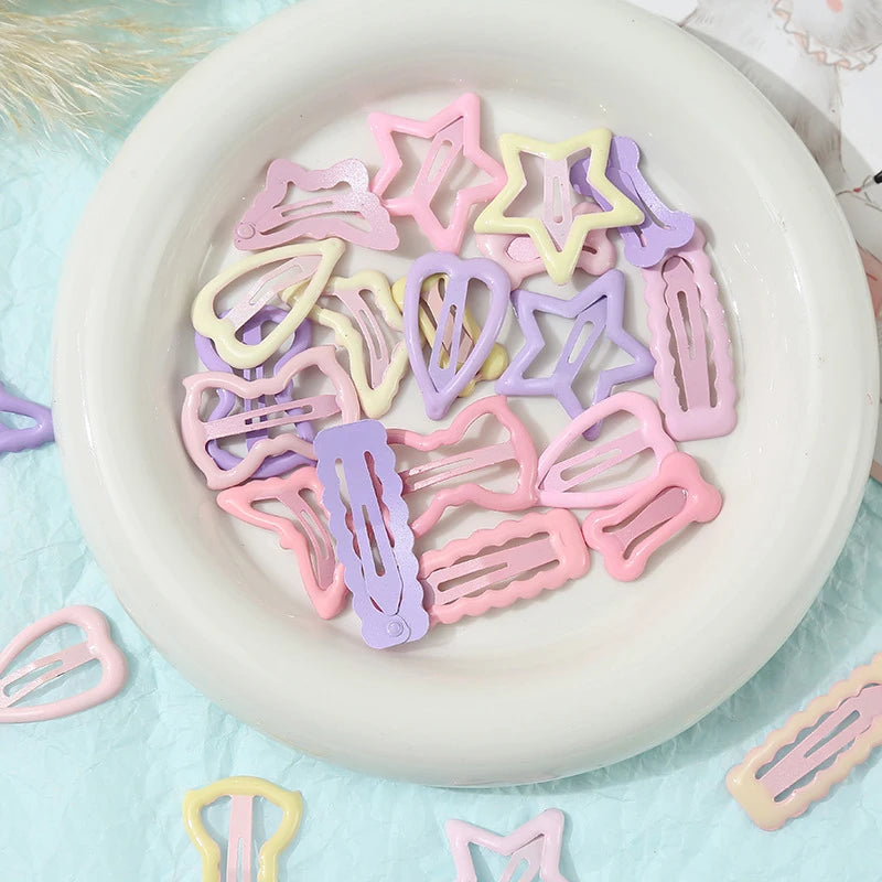 30/50Pcs Gentle Soft Star Hair Clips Set Non-Pull Barrettes for Baby